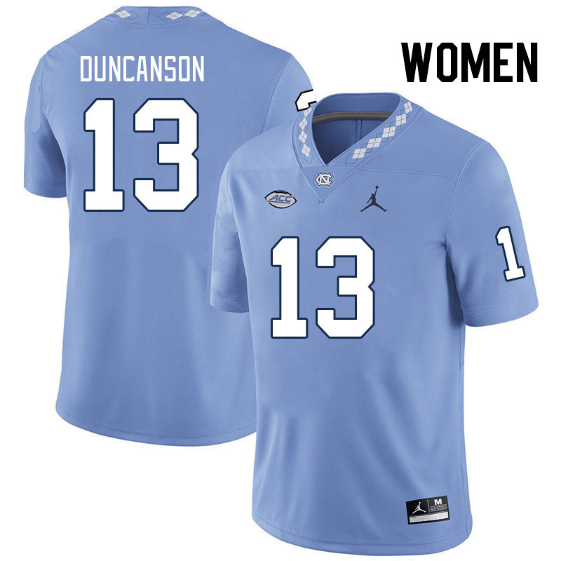 Women #13 Ayden Duncanson North Carolina Tar Heels College Football Jerseys Stitched Sale-Carolina B